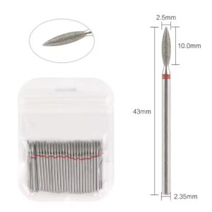 Bit Cuticula/Cap Freza Diamantat Flacara Rosie 10/2,5mm 1buc.