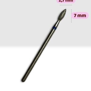 Bit Cuticula/Cap Freza Diamantat Flacara Albastru 2,7/7mm 1buc.