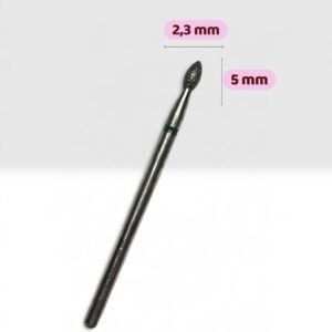 Bit Cuticula/Cap Freza Diamantat Flacara Verde 2,3/5mm 1buc.
