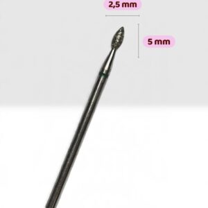 Bit Cuticula/Cap Freza Diamantat Flacara Verde 2,5/5mm 1buc.